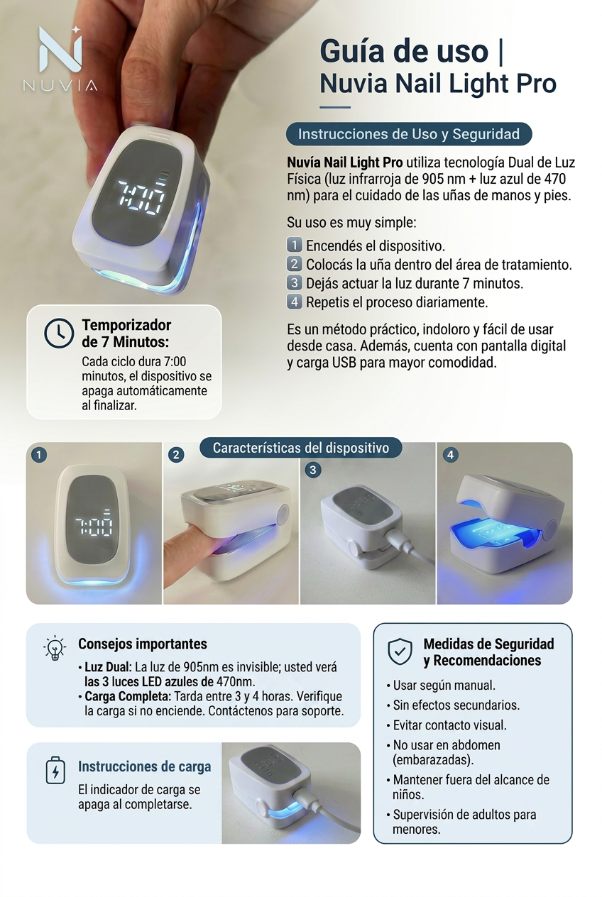 Nuvia Nail Light Pro - Terapia de Luz Dual para Uñas